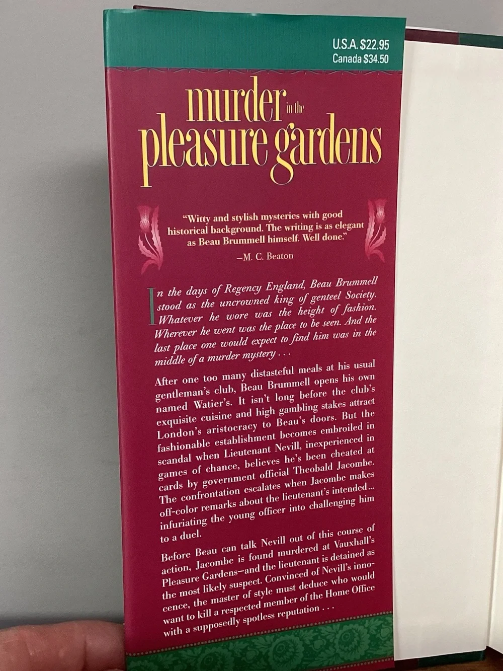 🟢 Vintage - Murder in the Pleasure Gardens by Rosemary Stevens - Hardback